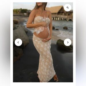 COPY - Mommyknows two piece lace set for maternity shoot - L